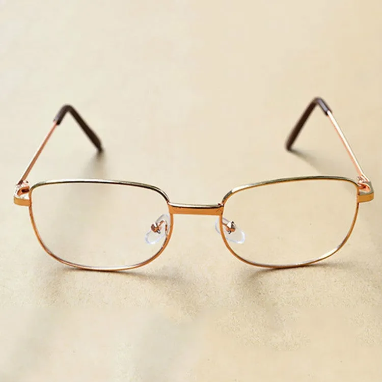 Full Metal Frame Resin Lenses Presbyopic Glasses Reading Glasses  4.00D(Gold)