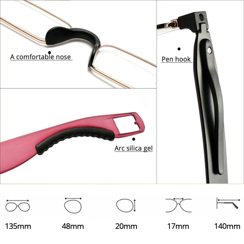 Guanhao Unisex Full Rim Square Tr 90 Alloy Reading Glasses Tr145