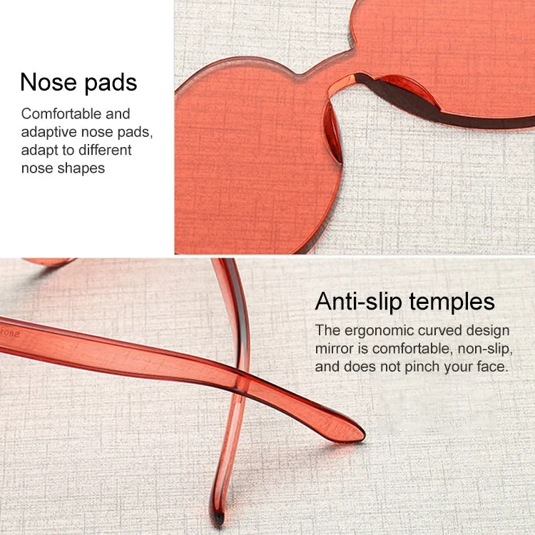 Heart Shape Rimless UV400 Sunglasses for Women(Pink)