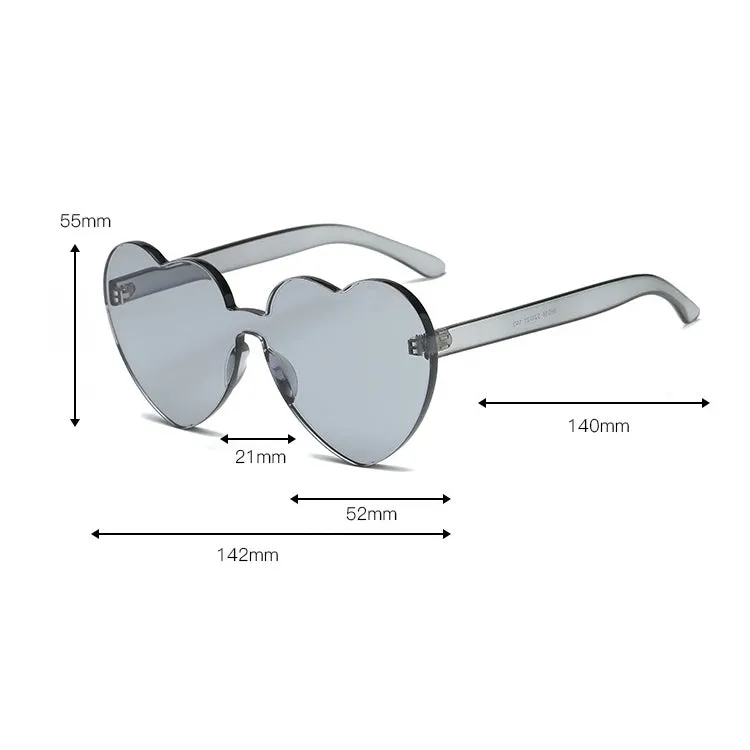 Heart Shape Rimless UV400 Sunglasses for Women(Pink)