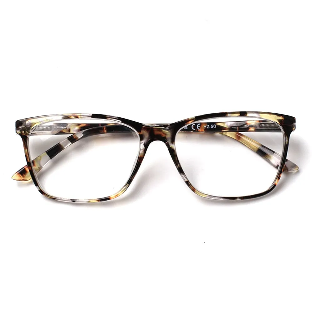 Henotin Unisex Full Rim Rectangular Tr 90 Alloy Reading Glasses 4459