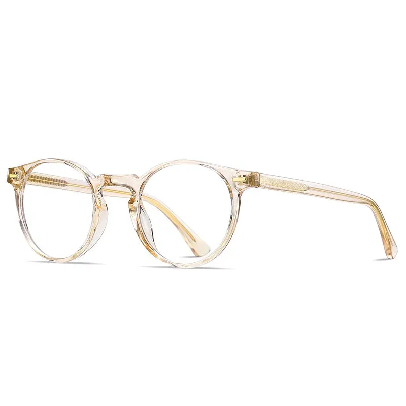 Kocolior Unisex Full Rim Round Tr 90 Acetate Hyperopic Reading Glasses 2083