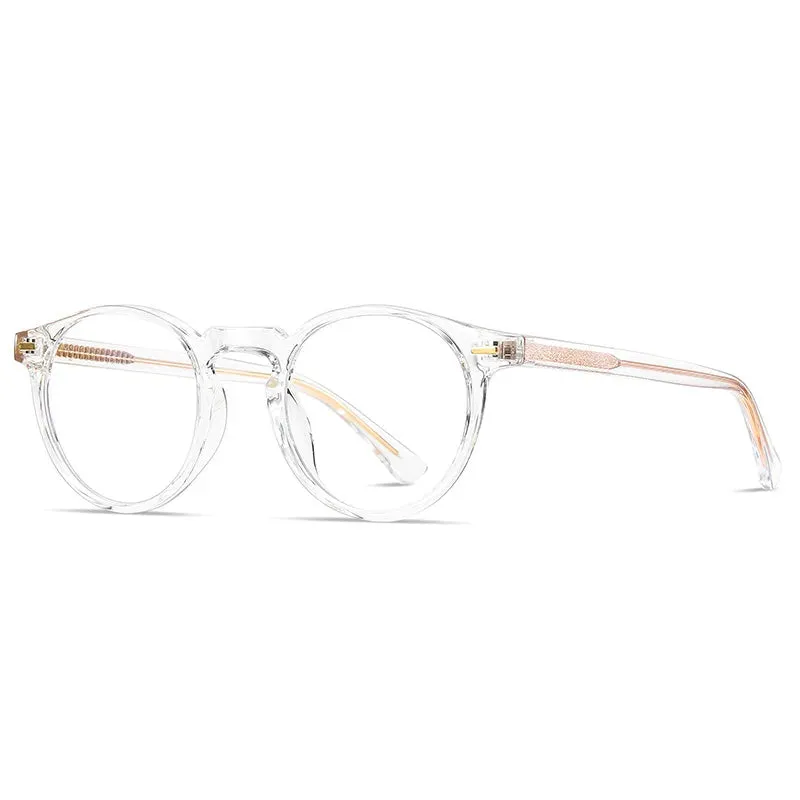 Kocolior Unisex Full Rim Round Tr 90 Acetate Hyperopic Reading Glasses 2083