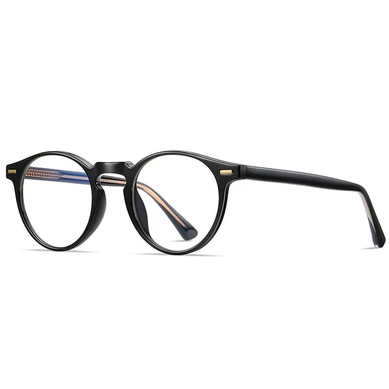 Kocolior Unisex Full Rim Round Tr 90 Acetate Hyperopic Reading Glasses 2083