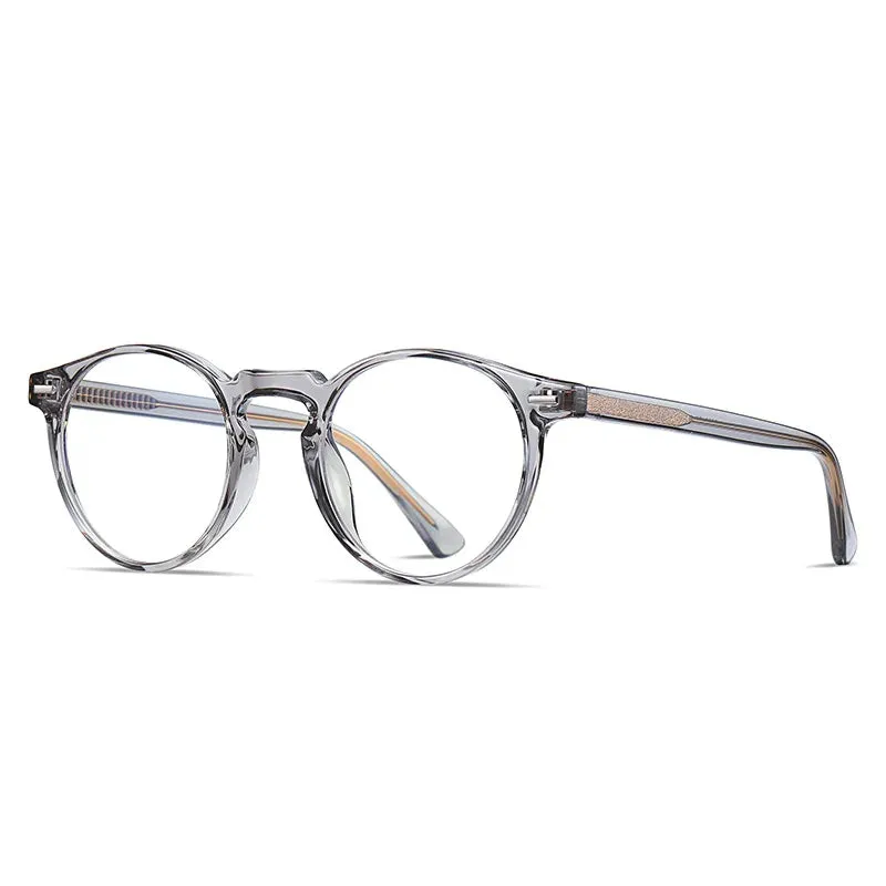 Kocolior Unisex Full Rim Round Tr 90 Acetate Hyperopic Reading Glasses 2083