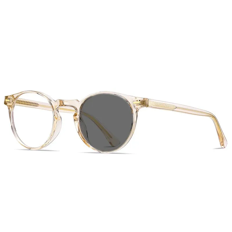 Kocolior Unisex Full Rim Round Tr 90 Acetate Hyperopic Reading Glasses 2083