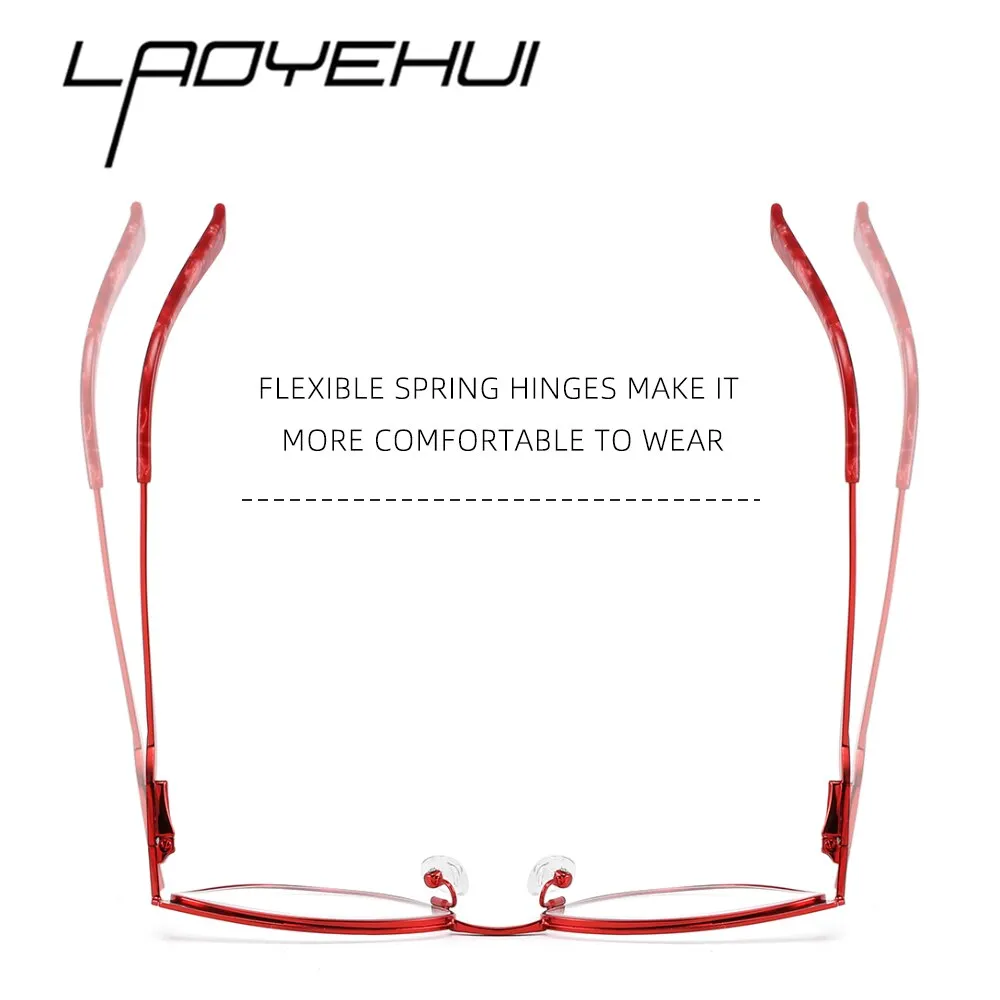 Laoyehui Women's Full Rim Cat Eye Alloy Presbyopic Reading Glasses Glr8577