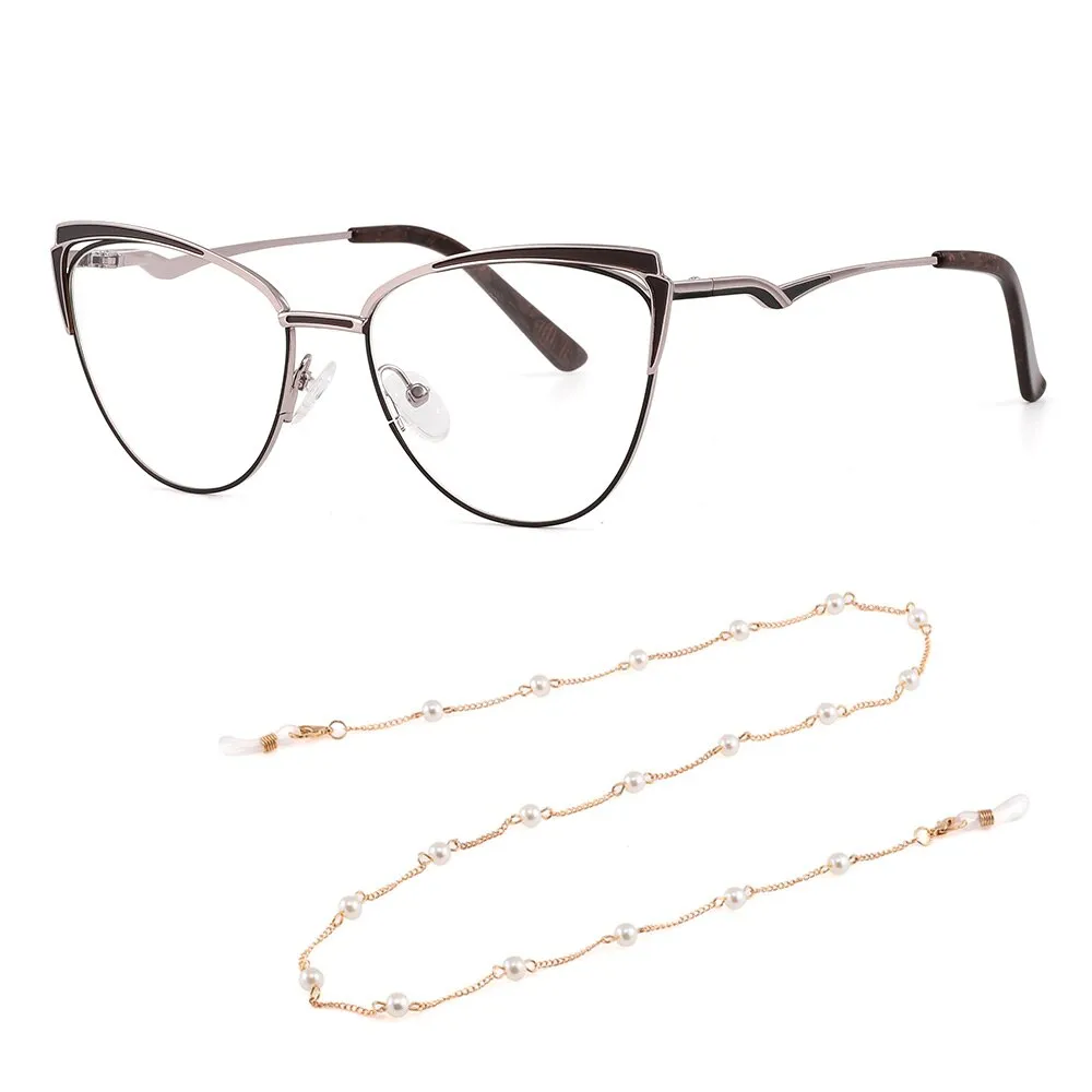 Laoyehui Women's Full Rim Cat Eye Alloy Presbyopic Reading Glasses Glr8577