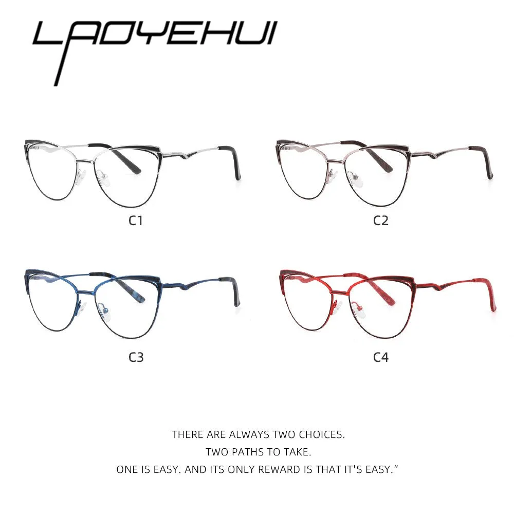 Laoyehui Women's Full Rim Cat Eye Alloy Presbyopic Reading Glasses Glr8577