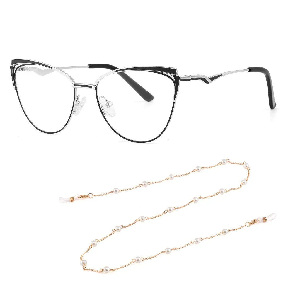 Laoyehui Women's Full Rim Cat Eye Alloy Presbyopic Reading Glasses Glr8577