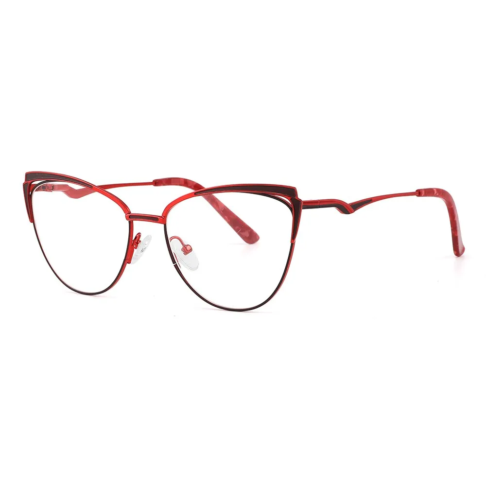 Laoyehui Women's Full Rim Cat Eye Alloy Presbyopic Reading Glasses Glr8577
