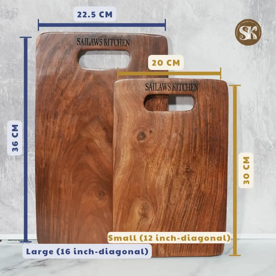Large Solid Sheesham Wood Chopping Board/Cutting Board | 16 Inch | Anti-Bacterial | Toxin-Free