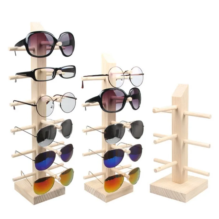 Log Glasses Display Storage Rack 2 Row 6 Pairs