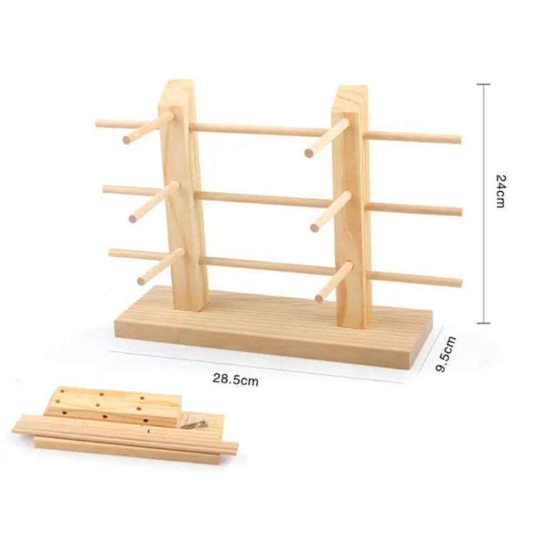 Log Glasses Display Storage Rack 2 Row 6 Pairs
