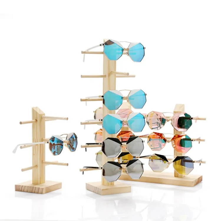 Log Glasses Display Storage Rack 2 Row 6 Pairs