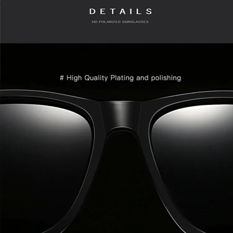 Men Retro Fashion Aluminum Magnesium Frame UV400 Polarized Sunglasses (Black Tarnish  Blue)