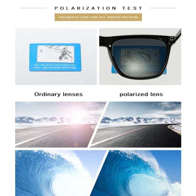 Men Retro Fashion Aluminum Magnesium Frame UV400 Polarized Sunglasses (Black Tarnish  Blue)