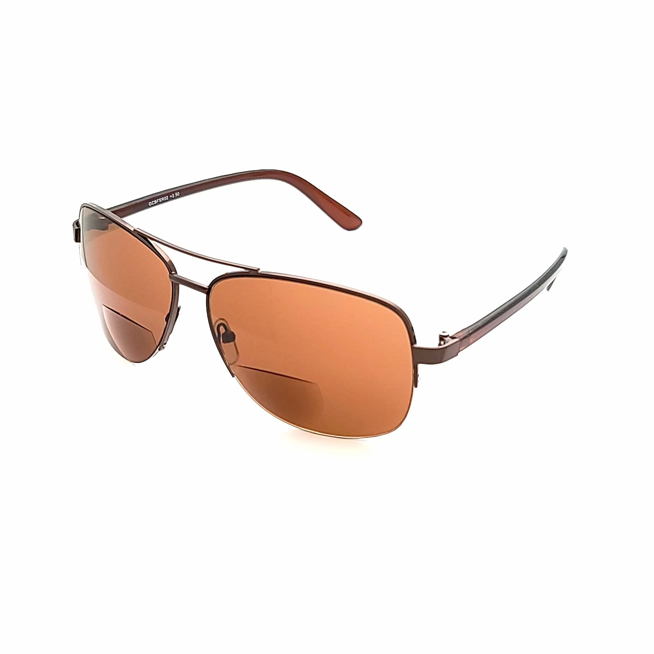 Men's Half Frame Metal Aviator Bifocal Reading Sunglass