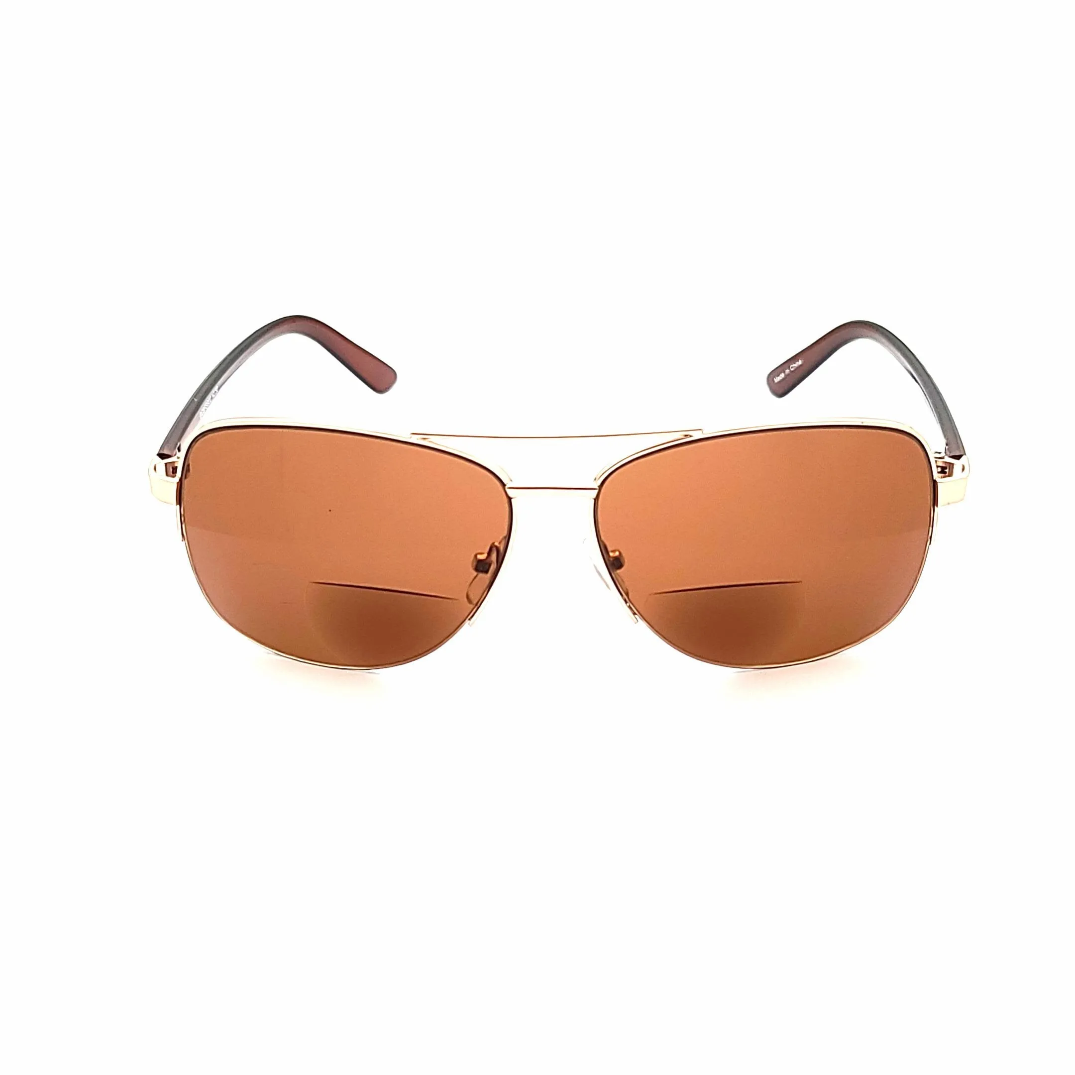 Men's Half Frame Metal Aviator Bifocal Reading Sunglass