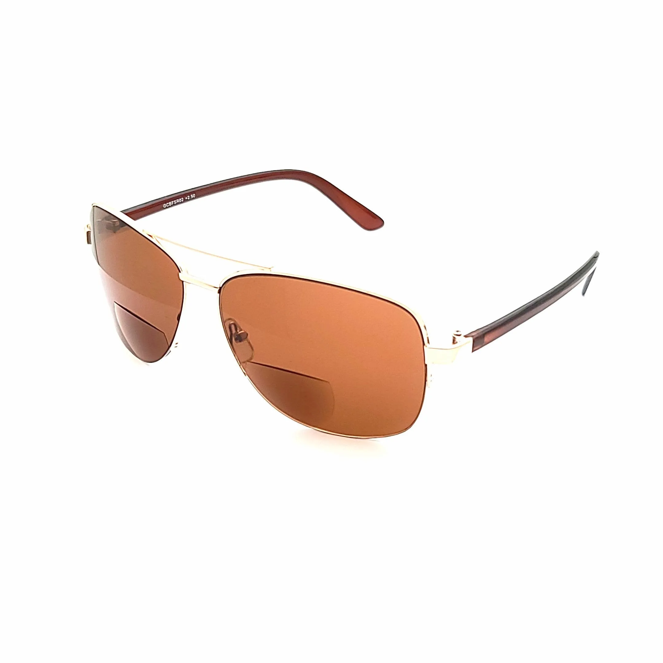 Men's Half Frame Metal Aviator Bifocal Reading Sunglass