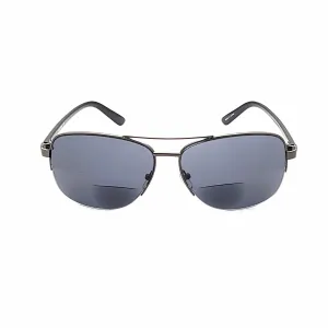 Men's Half Frame Metal Aviator Bifocal Reading Sunglass
