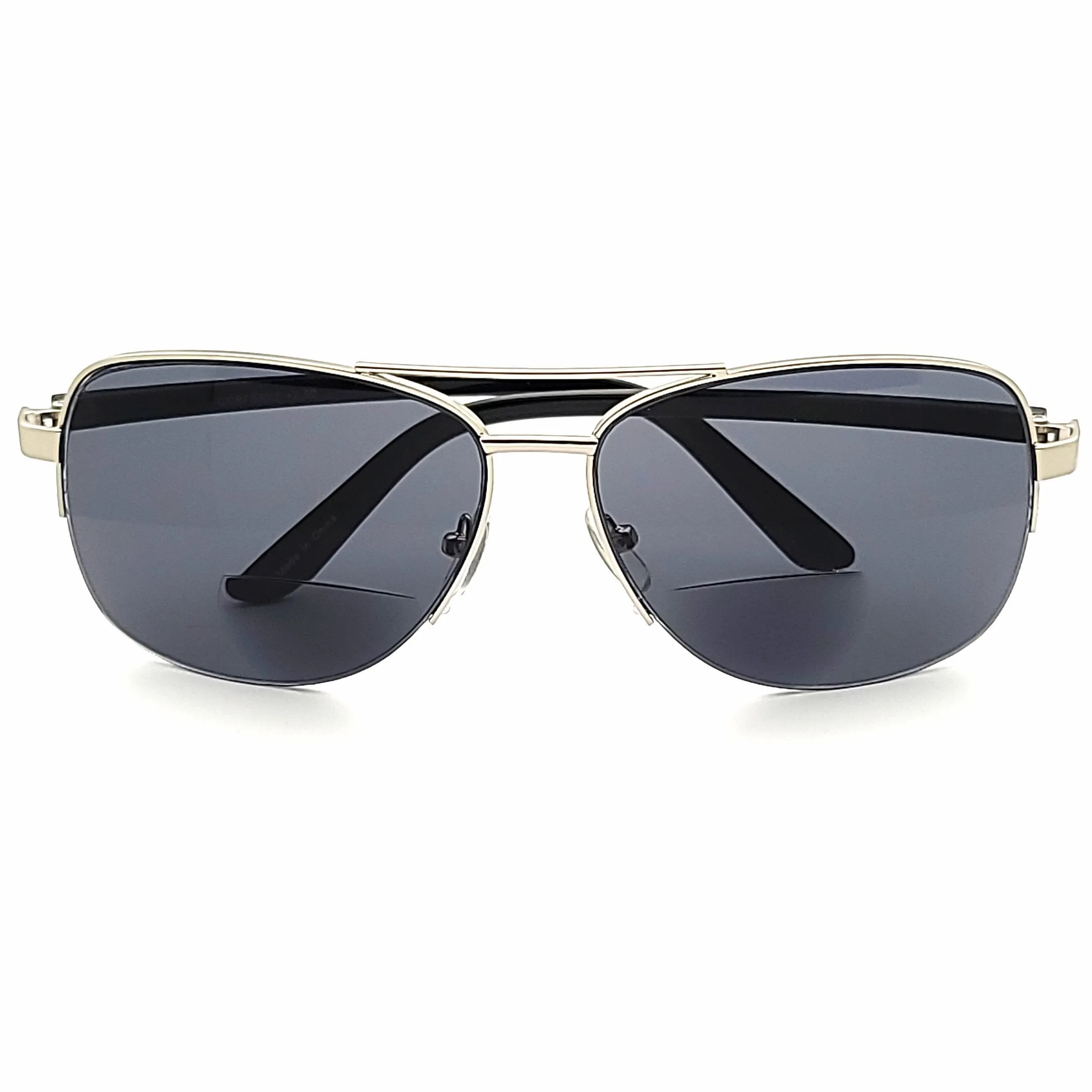 Men's Half Frame Metal Aviator Bifocal Reading Sunglass