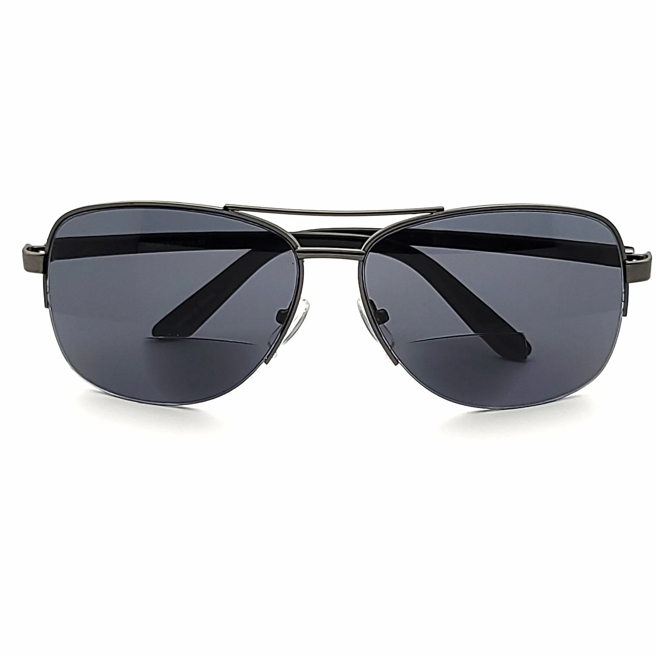 Men's Half Frame Metal Aviator Bifocal Reading Sunglass