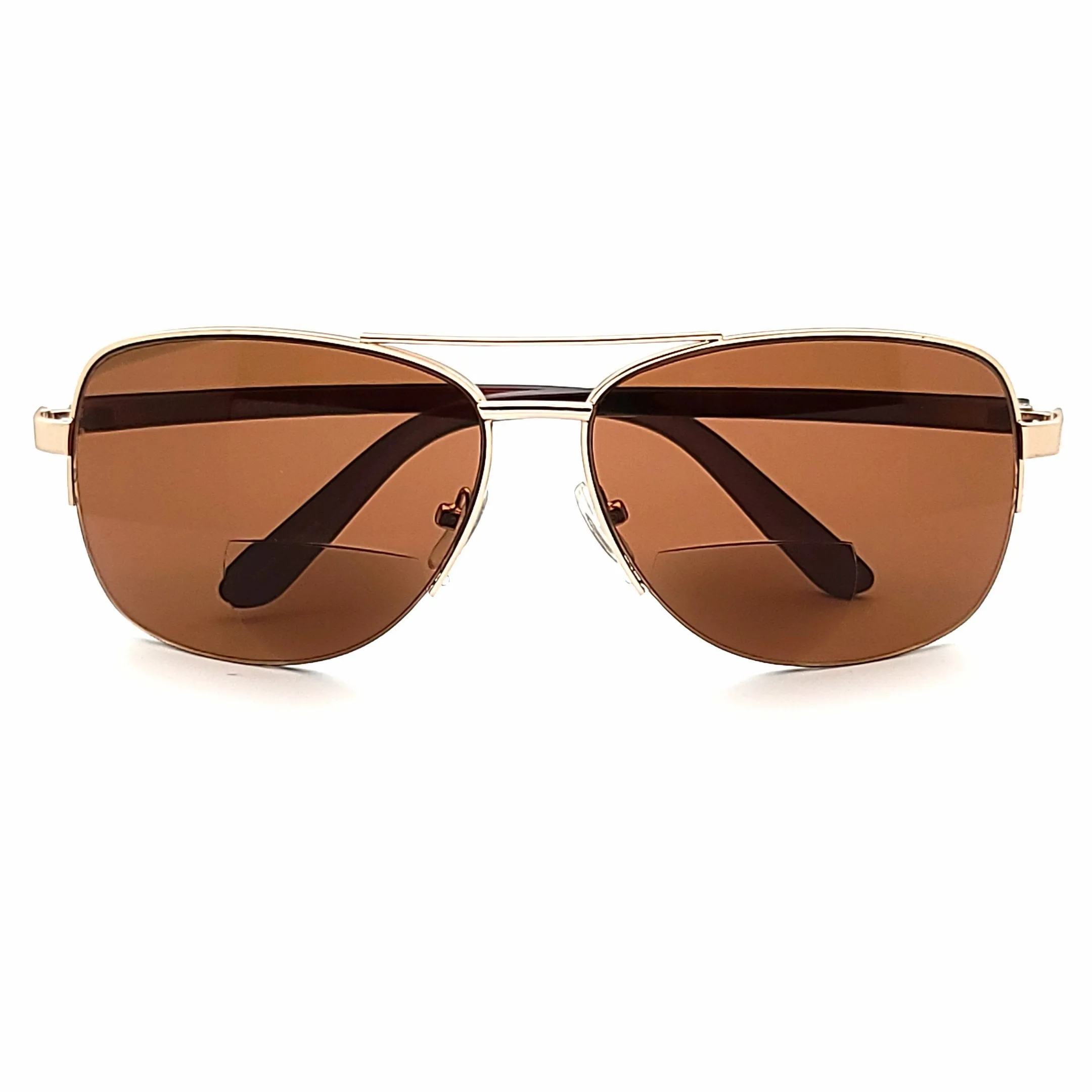 Men's Half Frame Metal Aviator Bifocal Reading Sunglass