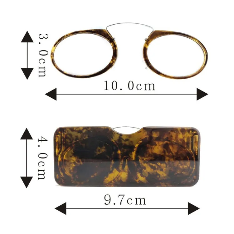 Mini Clip Nose Style Presbyopic Glasses without Temples, Positive Diopters: 1.00(Hawksbill)