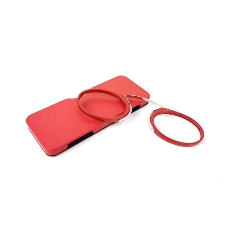 Mini Clip Nose Style Presbyopic Glasses without Temples, Positive Diopters: 2.50(Red)