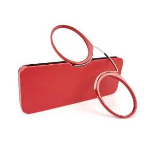 Mini Clip Nose Style Presbyopic Glasses without Temples, Positive Diopters: 3.00(Red)