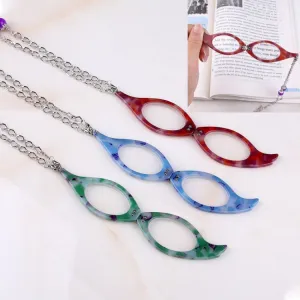 Necklace Pendant Handheld Folding Reading Glasses   1.50D Rndom Color Delivery
