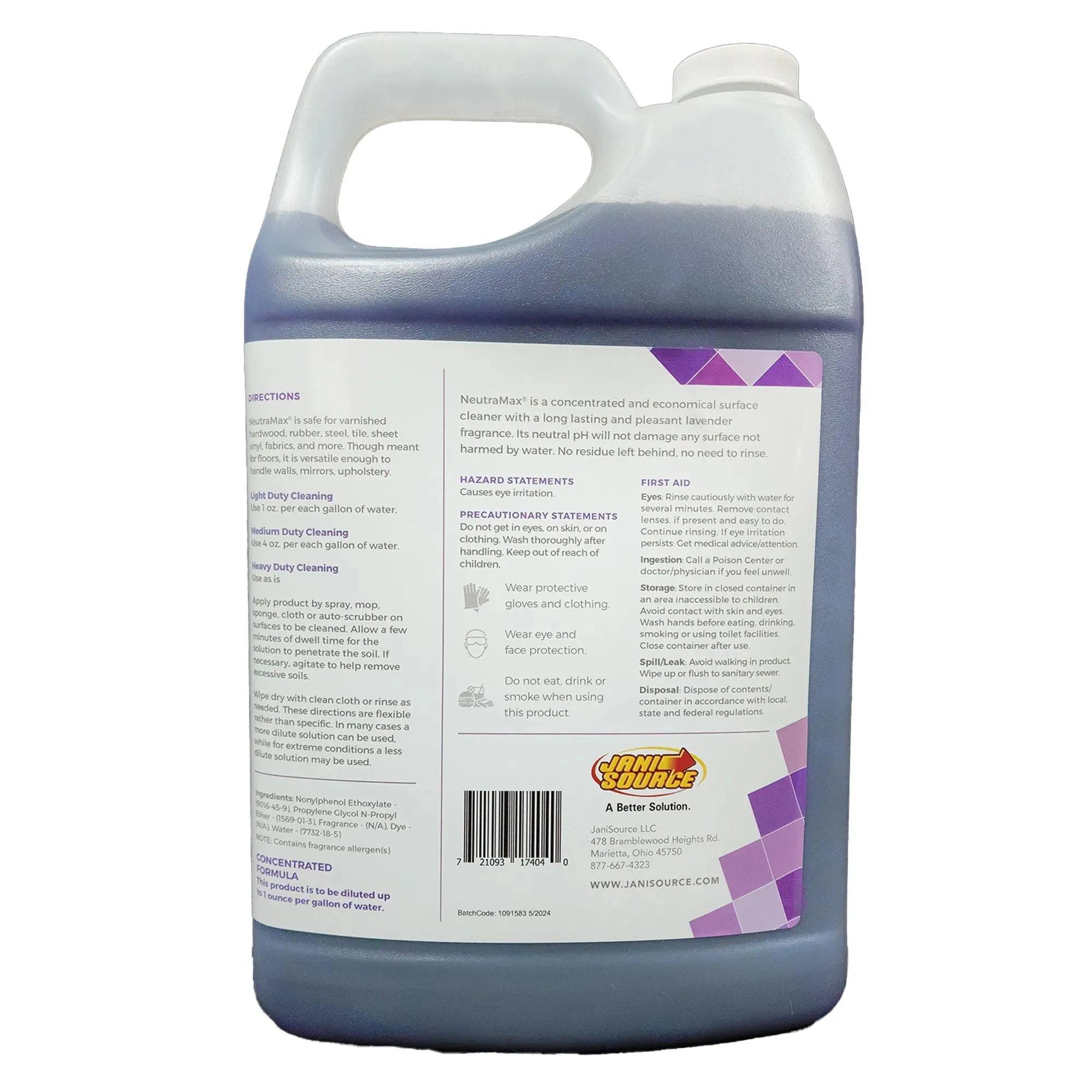 Neutramax Lavender Scented Concentrated Neutral Floor Cleaner, 1 Gallon
