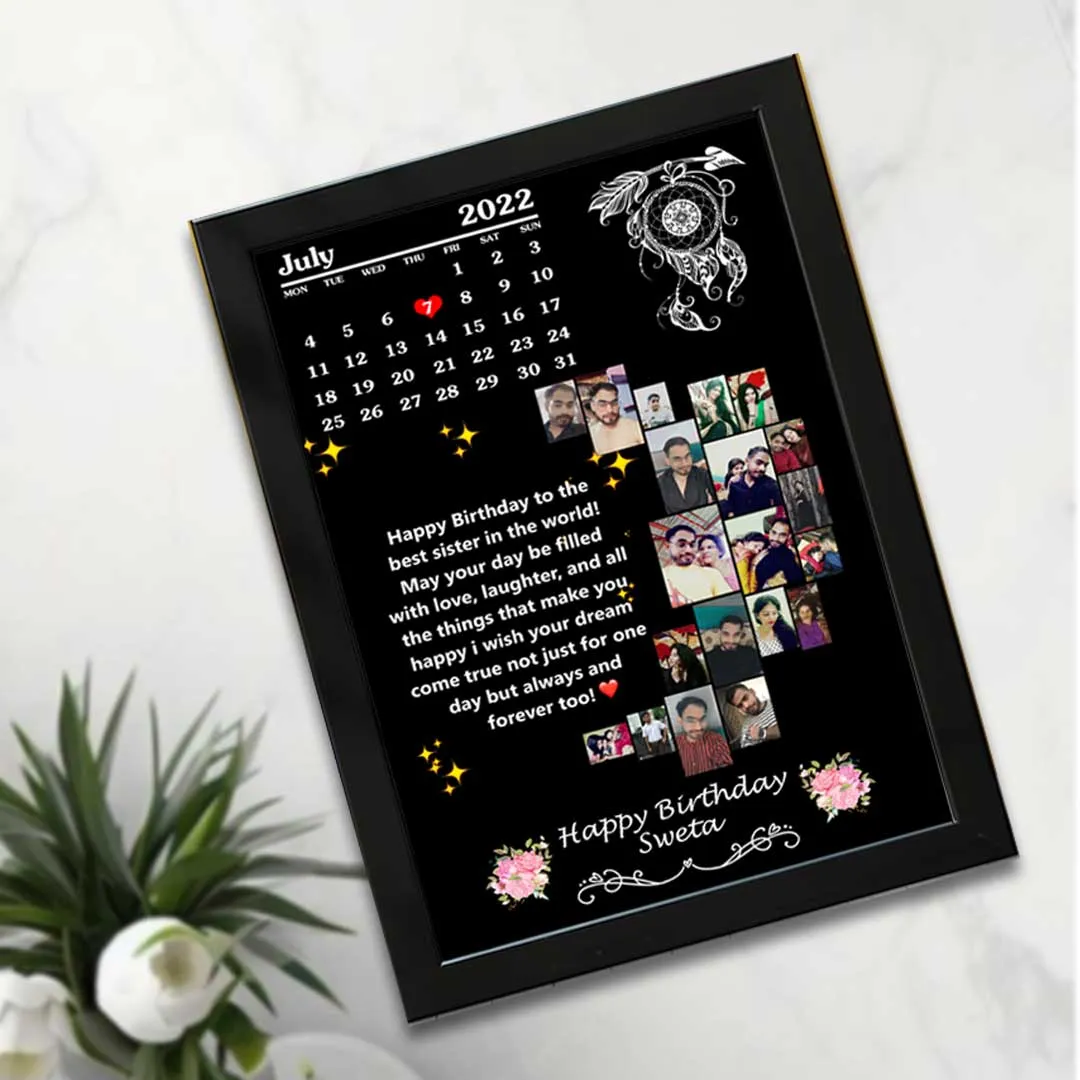 Personalized Photo Collage Moon Frame-8x12”