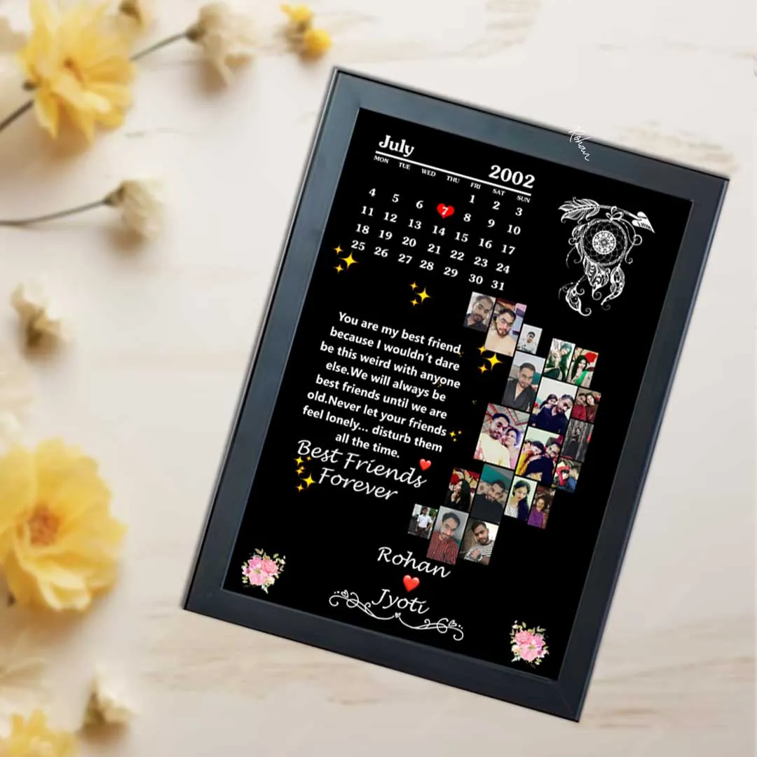 Personalized Photo Collage Moon Frame-8x12”