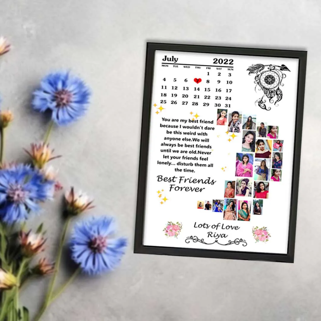 Personalized Photo Collage Moon Frame-8x12”