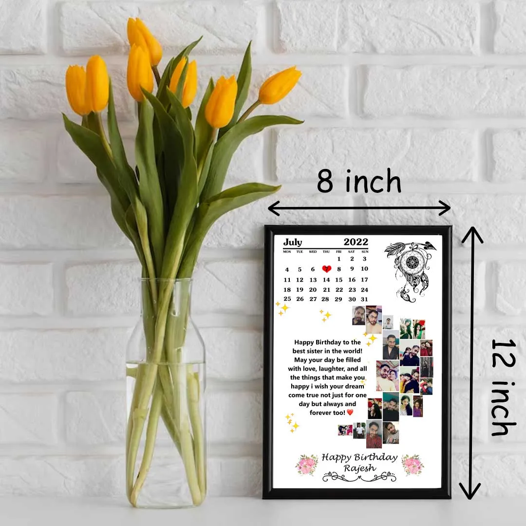 Personalized Photo Collage Moon Frame-8x12”