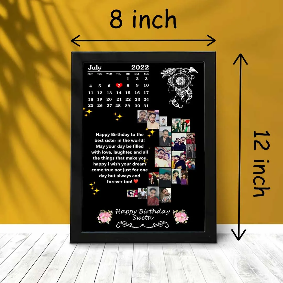 Personalized Photo Collage Moon Frame-8x12”