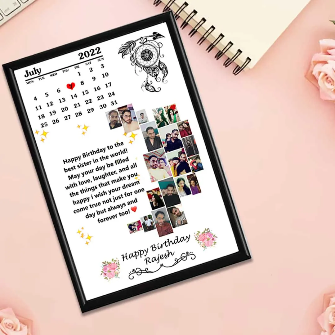 Personalized Photo Collage Moon Frame-8x12”