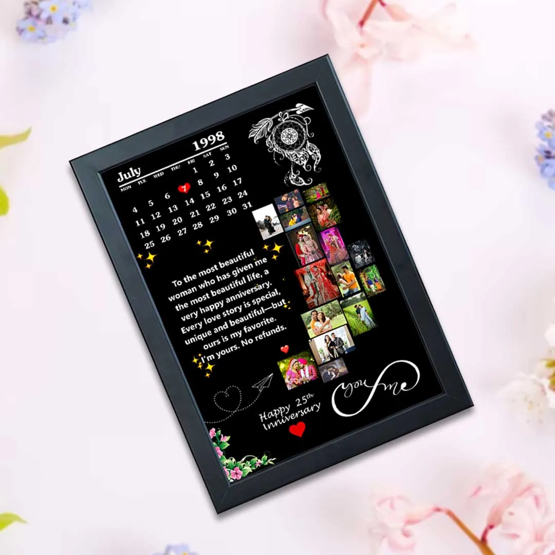 Personalized Photo Collage Moon Frame-8x12”