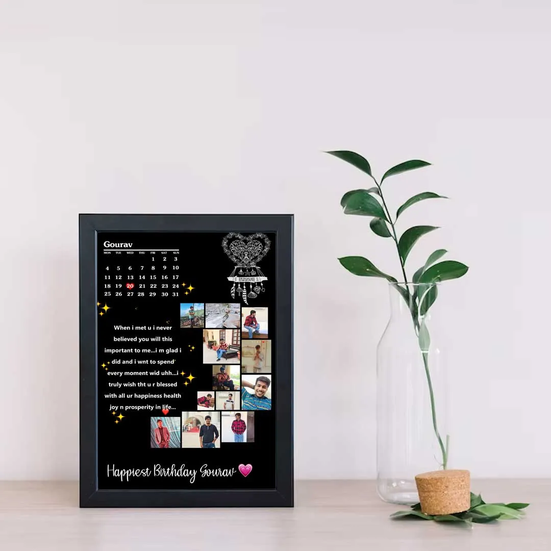 Personalized Photo Collage Moon Frame-8x12”