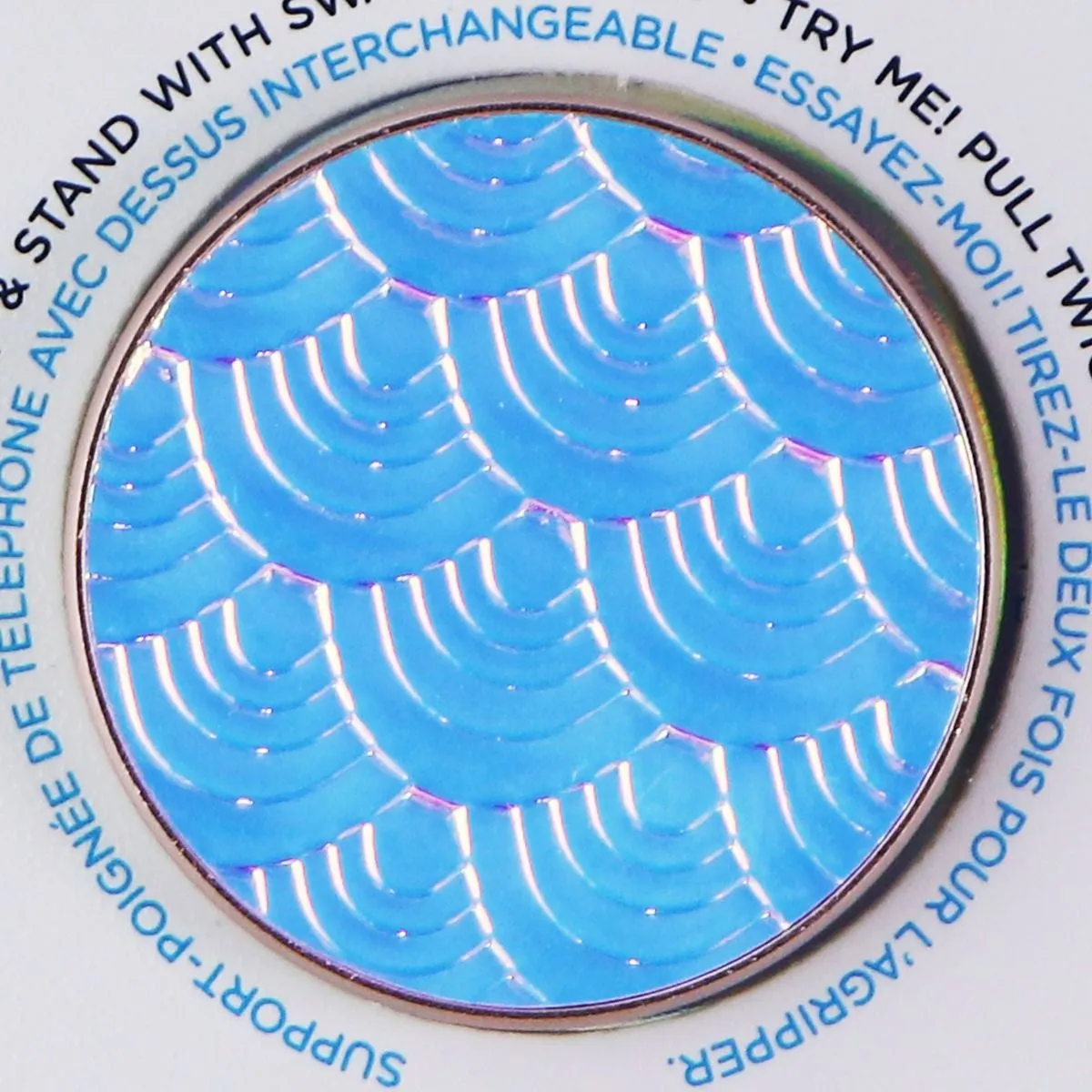 PopSockets PopGrip with Swappable Top - Iridescent Mermaid Pearl Blue