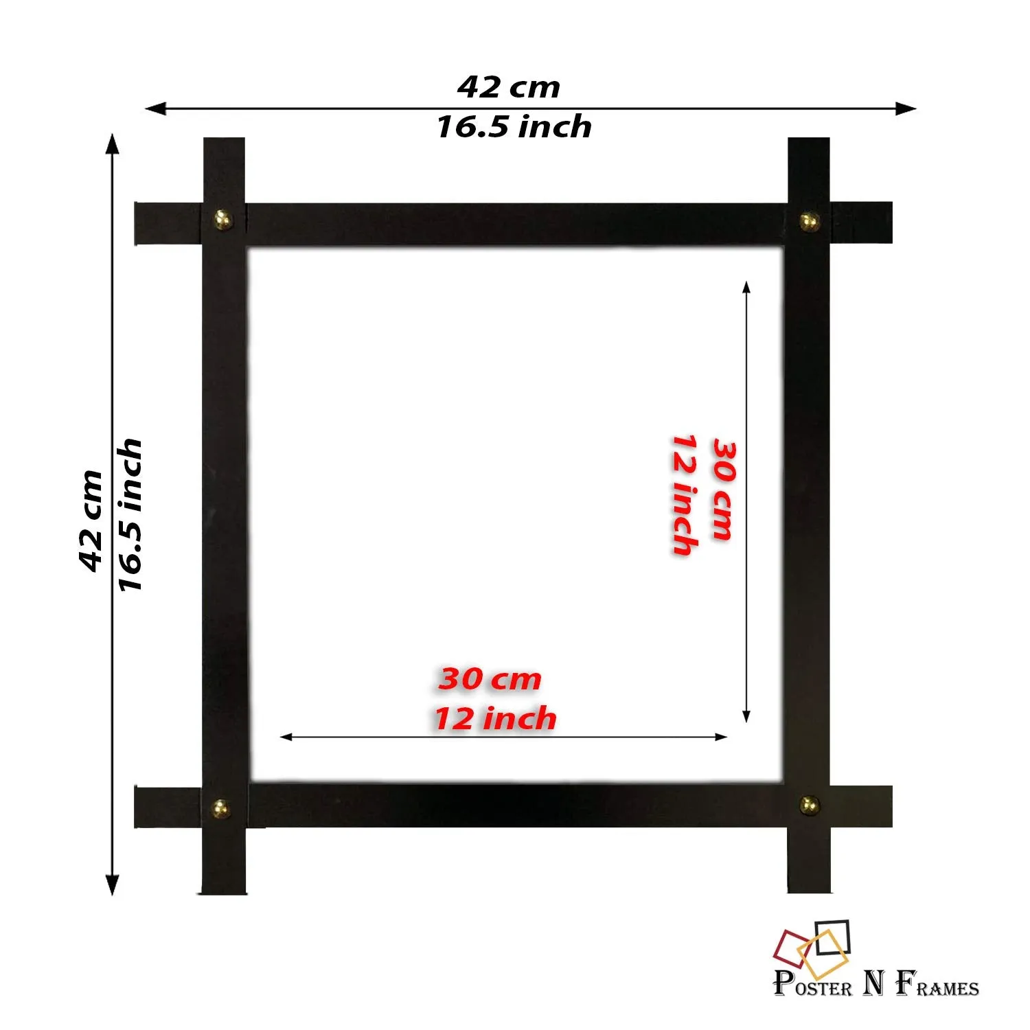 Poster N Frames Cross Hand-Crafted Wooden Frame with Photo of Rabbit (16.5x16.5inch, Multicolour), Medium