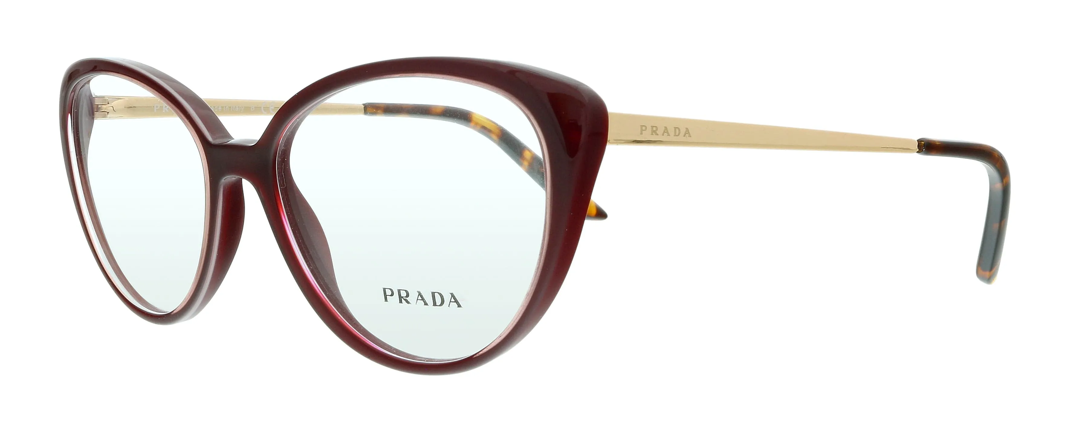 Prada  0PR 06WV 54 Transparent Brown Gradient Cateye Eyeglasses