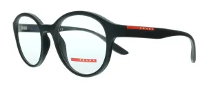 Prada  0PS 01NV DG01O1 Black Rubber Prada's stylish take on classic round frames Eyeglasses
