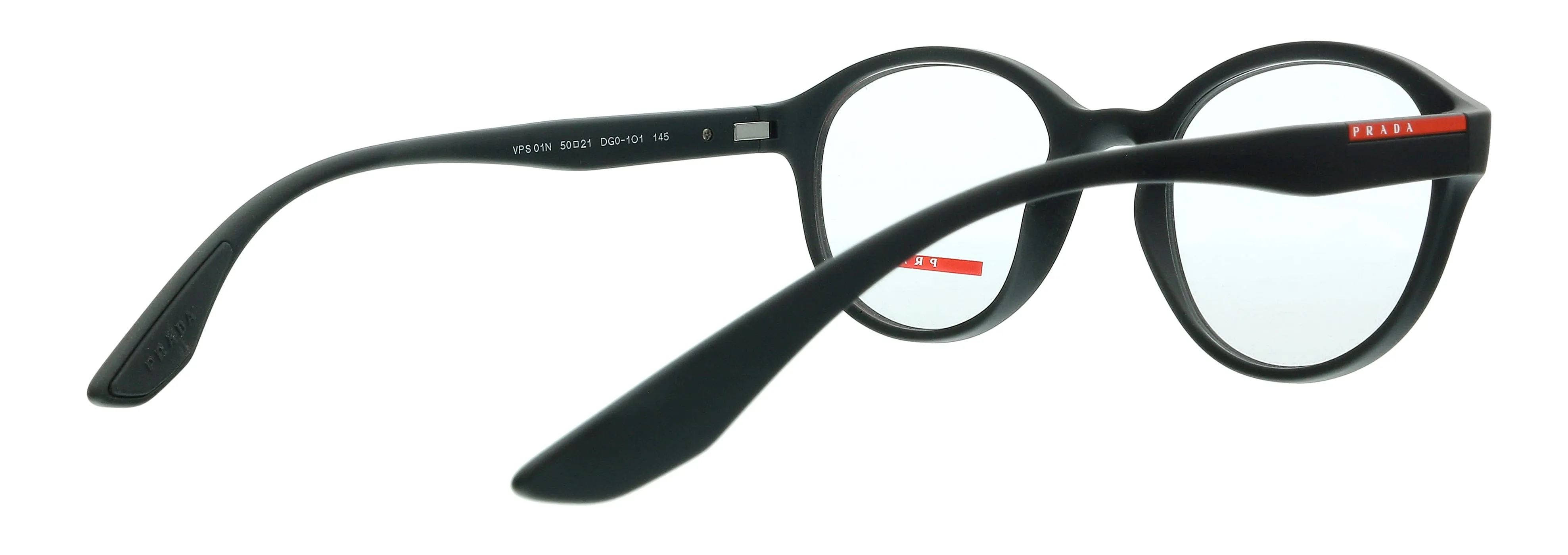 Prada  0PS 01NV DG01O1 Black Rubber Prada's stylish take on classic round frames Eyeglasses