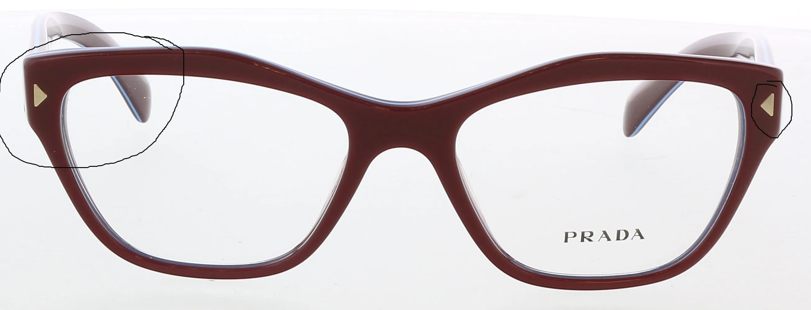 Prada PR 27S UF9 Burgundy Cat Eye Opticals