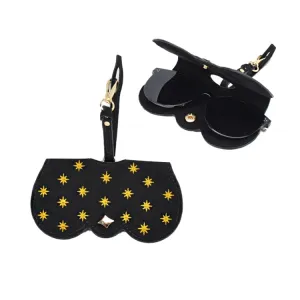 PU Sunglasses Bag Cute Quirky Sunglasses Box(Golden Star)