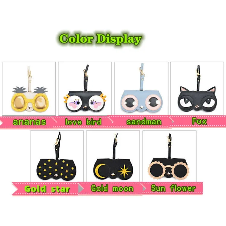 PU Sunglasses Bag Cute Quirky Sunglasses Box(Pineapple)