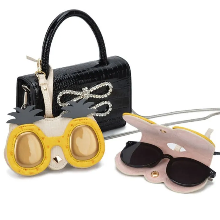 PU Sunglasses Bag Cute Quirky Sunglasses Box(Pineapple)